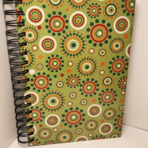 Hand Crafted Hardcover Spiral Journal - Groovy Green