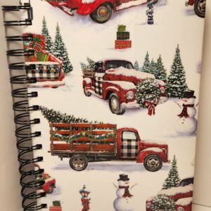 Hand Crafted Hardcover Spiral Journal - Little Red Truck