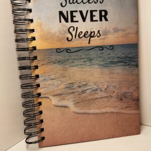 Hand Crafted Hardcover Spiral Journal - Success Never Sleeps