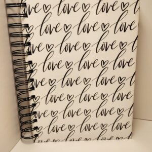 Hand Crafted Hardcover Spiral Journal - Love Love Love